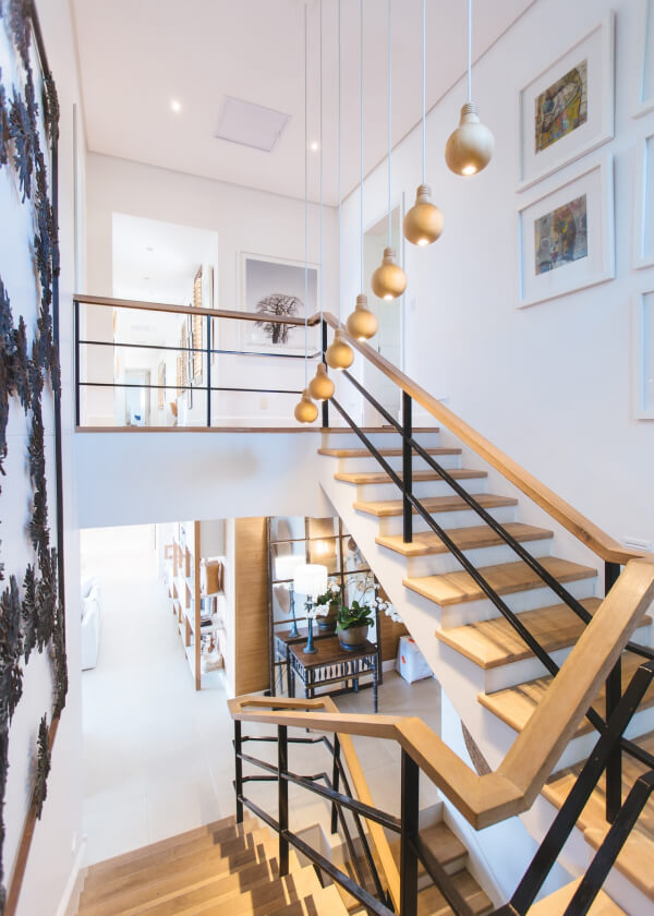 The staircase of a period conversion flat in West London