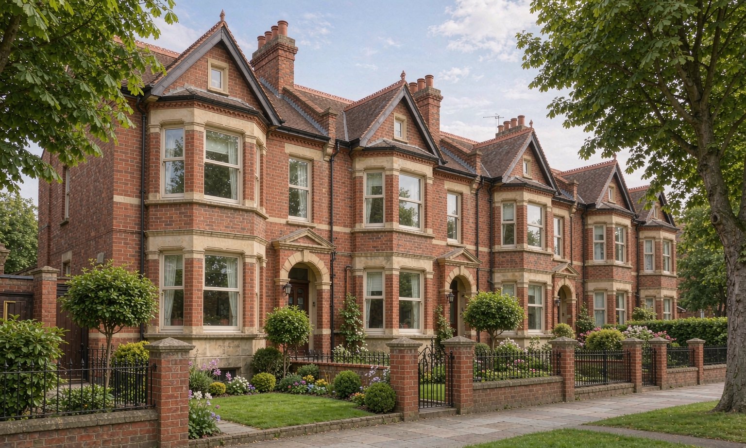 Rental Search Family houses with front gardens on a leafy street in Ealing, West London
